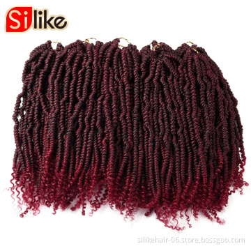 12" 18inches Synthetic Crochet Hair Pre Looped Fluffy Hair Extension Vigorous Pre-Twisted Passion Spring Twists Crochet Braids